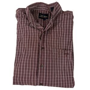 Lucchese Classics Brown Plaid Button-Up Shirt Size L